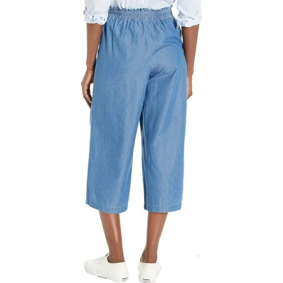 Michael Michael Kors Women's Tie Front Wide Leg Pants Light Cadet Wash Sz L NWT - Picture 2 of 10